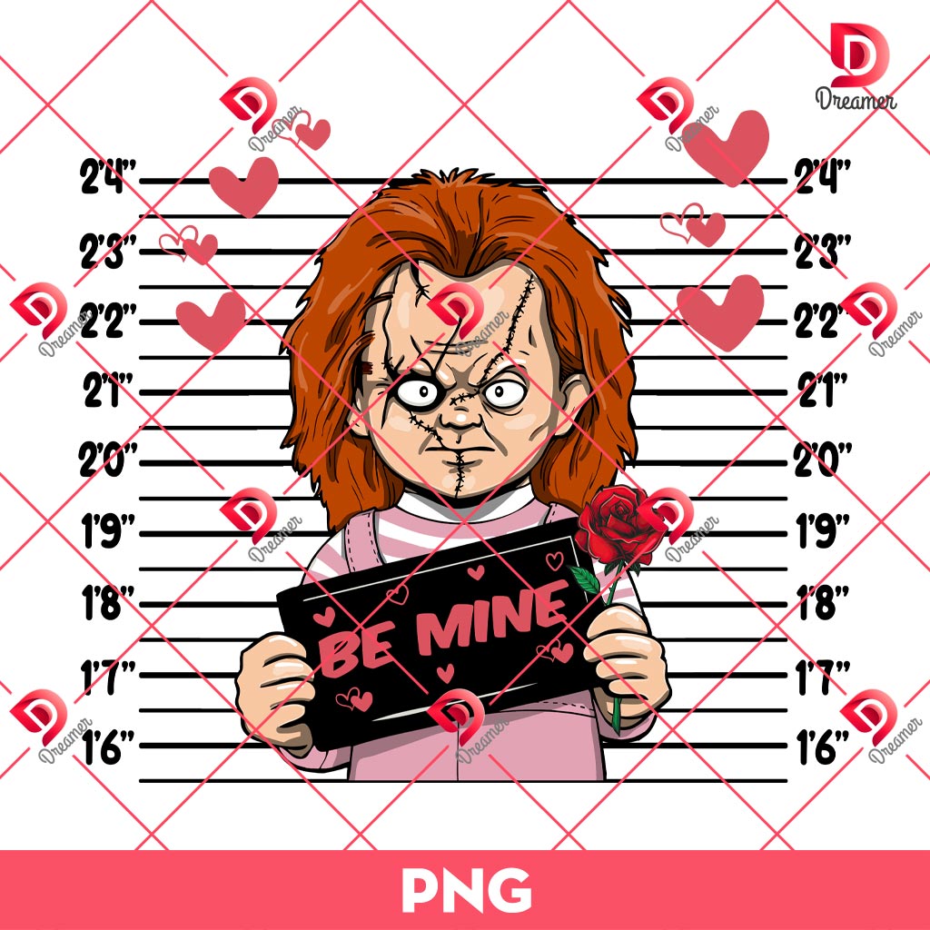Horror Be Mine Chucky PNG, Horror Killers Valentines Day PNG