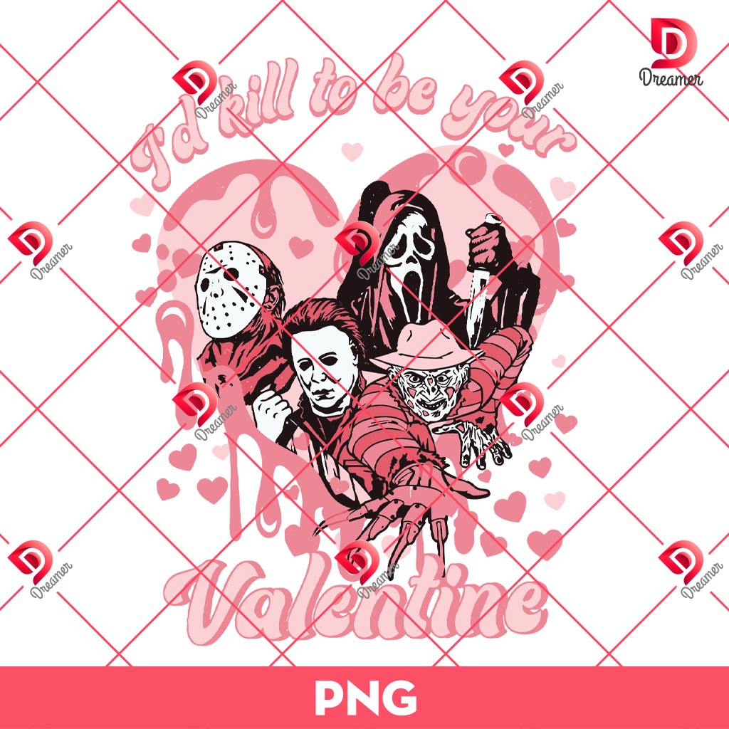 I Would Kill To Be Your Valentine PNG, Horror Characters Valentine PNG