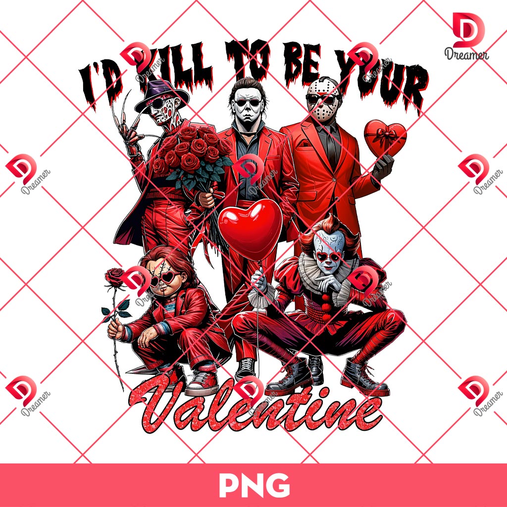 I’D Kill To Be Your Valentine Png, Pink Killer Valentine Png