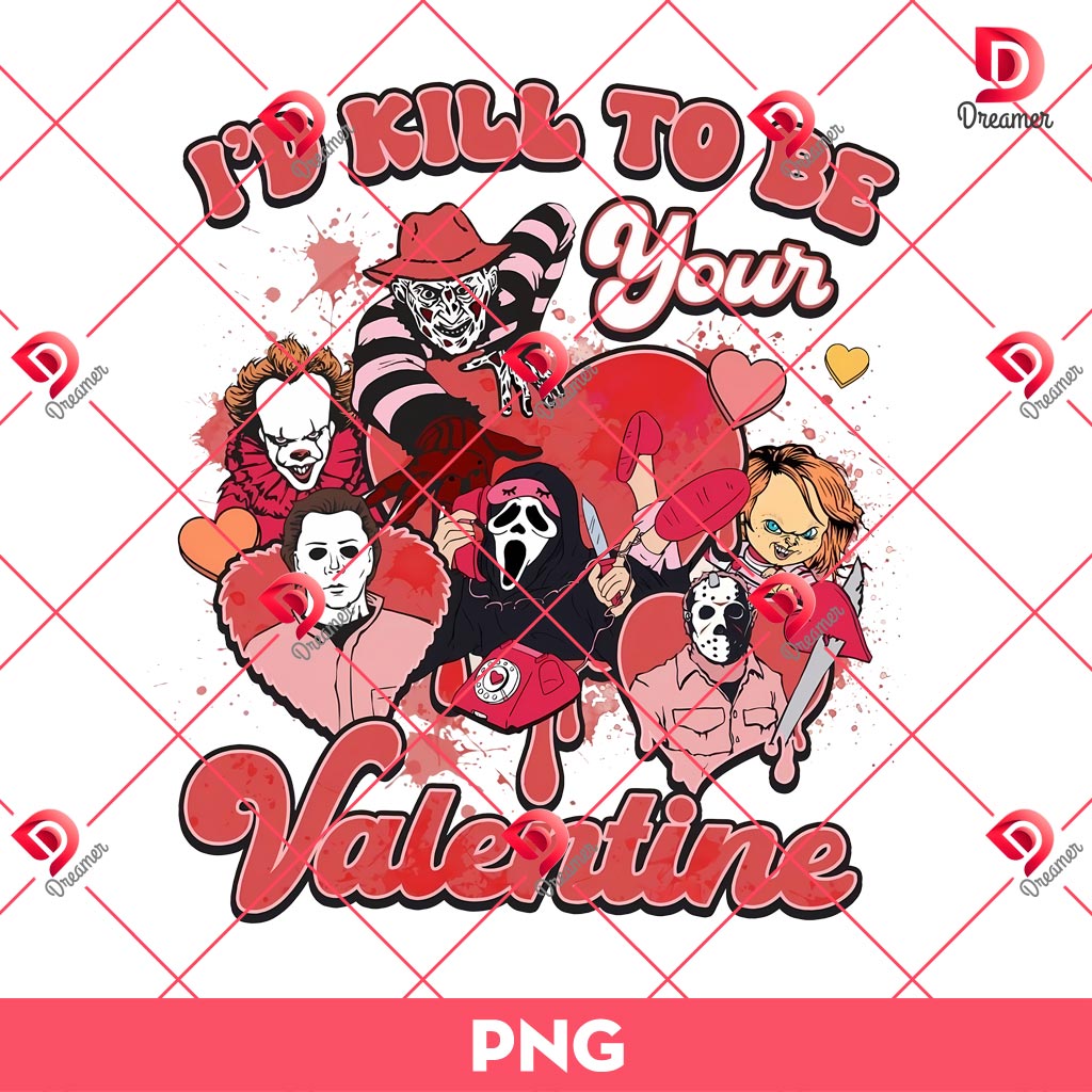 I'd Kill To Be Your Valentine Creepy PNG, Horror Characters Killer Valentine PNG