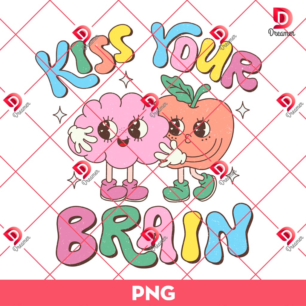 Kiss Your Brain PNG, Valentine Clipart PNG
