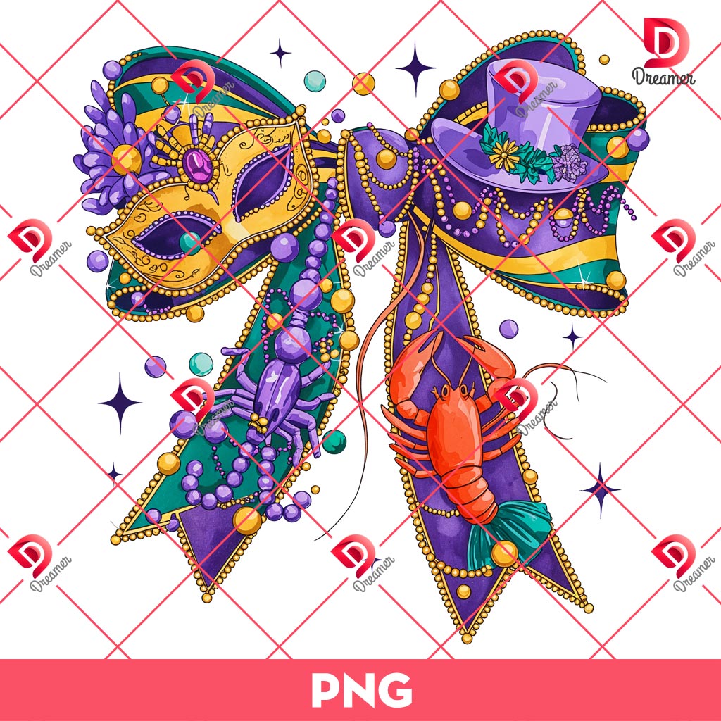 Mardi Gras Coquette PNG, Mardi Gras Vibes PNG