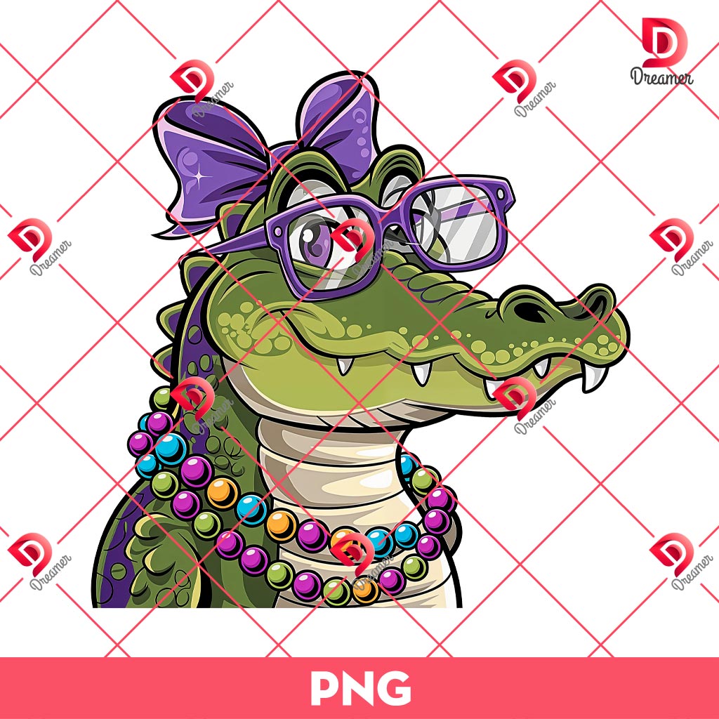Mardi Gras Kids PNG, Gator Mardi Gras PNG