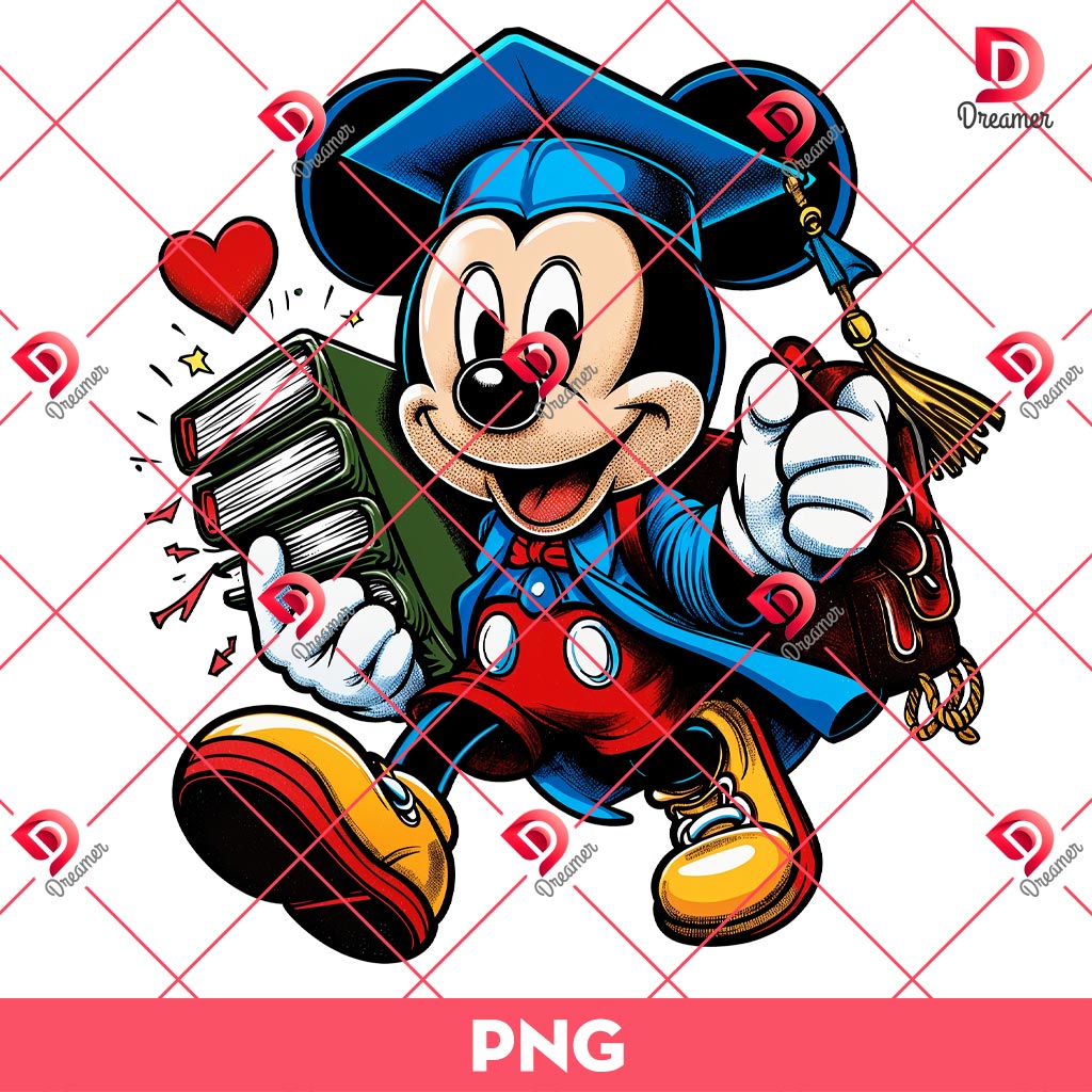Mickey Mouse Graduation 2025 PNG, Disney Mouse School PNG