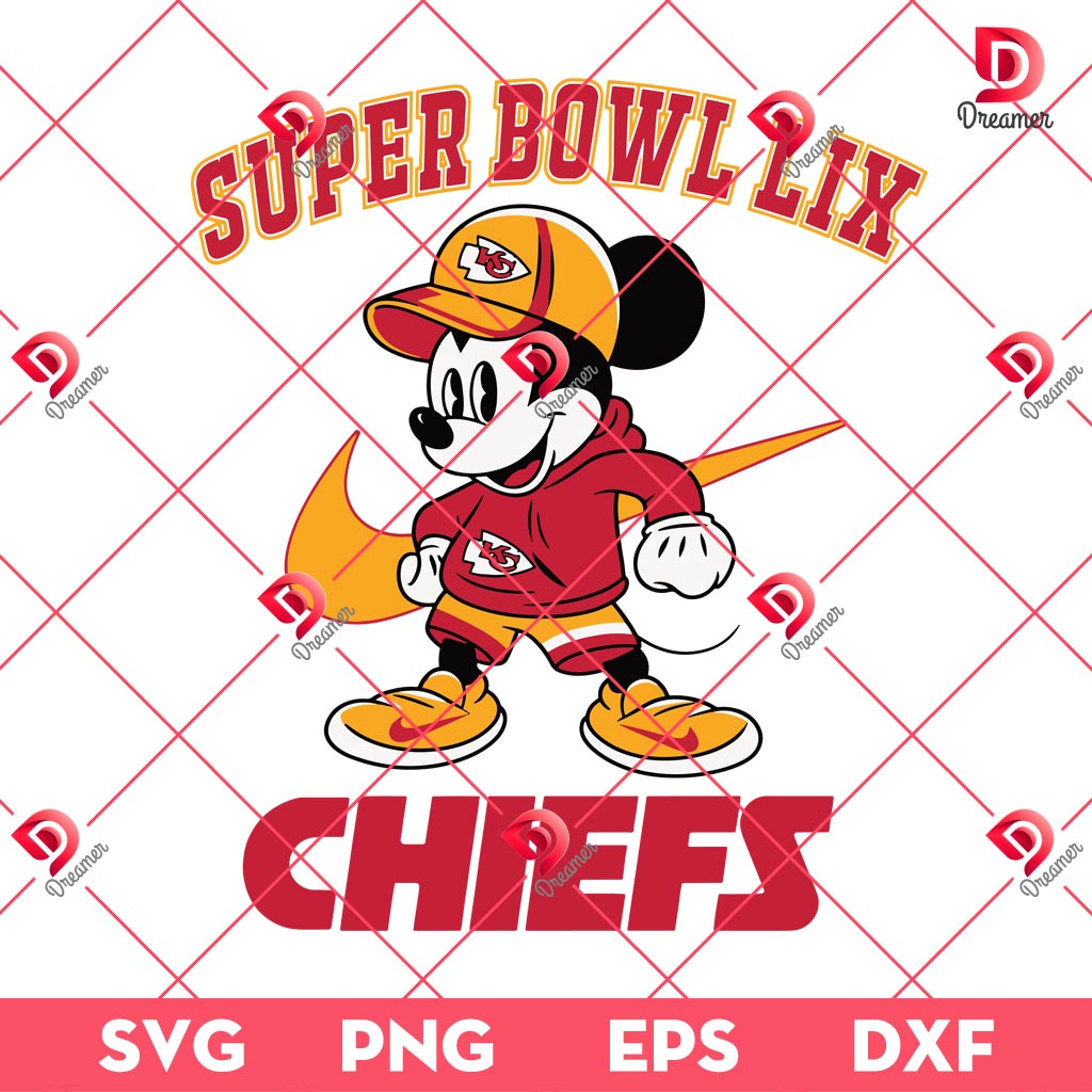 Mickey Mouse Kansas City Chiefs At Super Bowl Lix SVG PNG, Mickey Mouse Kansas City Chiefs SVG PNG