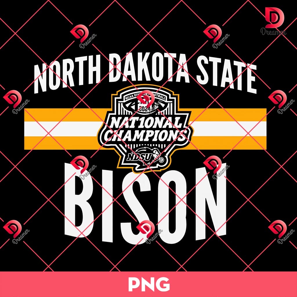 North Dakota State Bison Football 2024 National Champs PNG