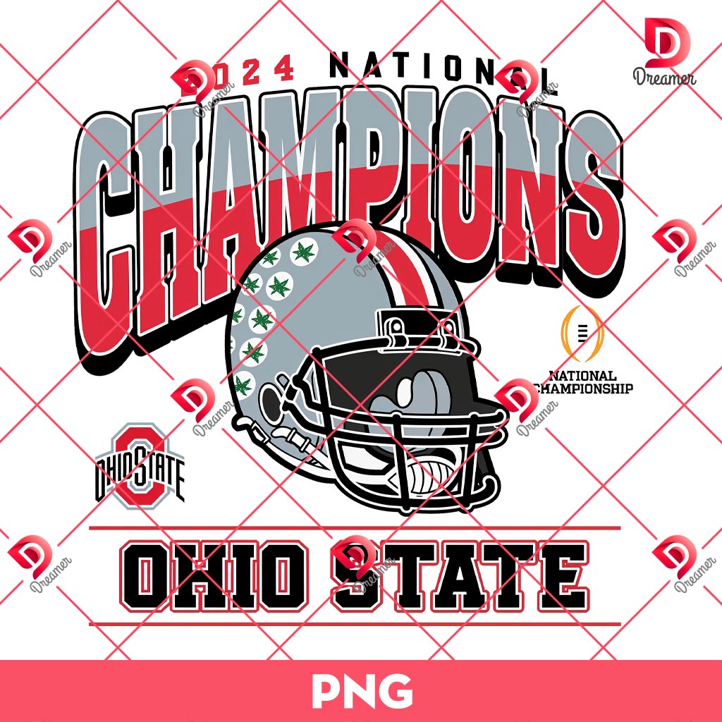 Ohio State 2024 Champs Helmet Svg Vintage Football Glory