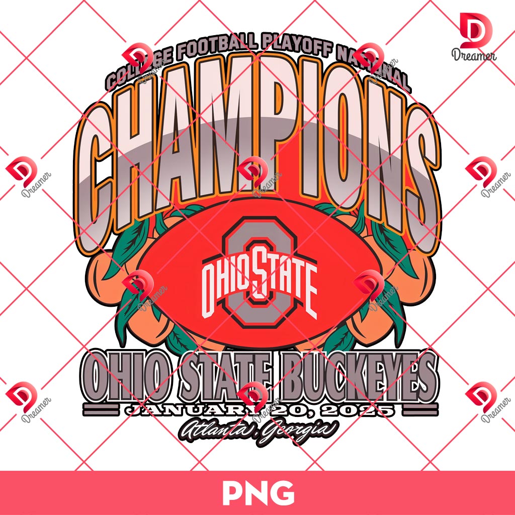 Ohio State Buckeyes 2024 National Champs PNG, Ohio State Buckeyes Champions 2024 PNG