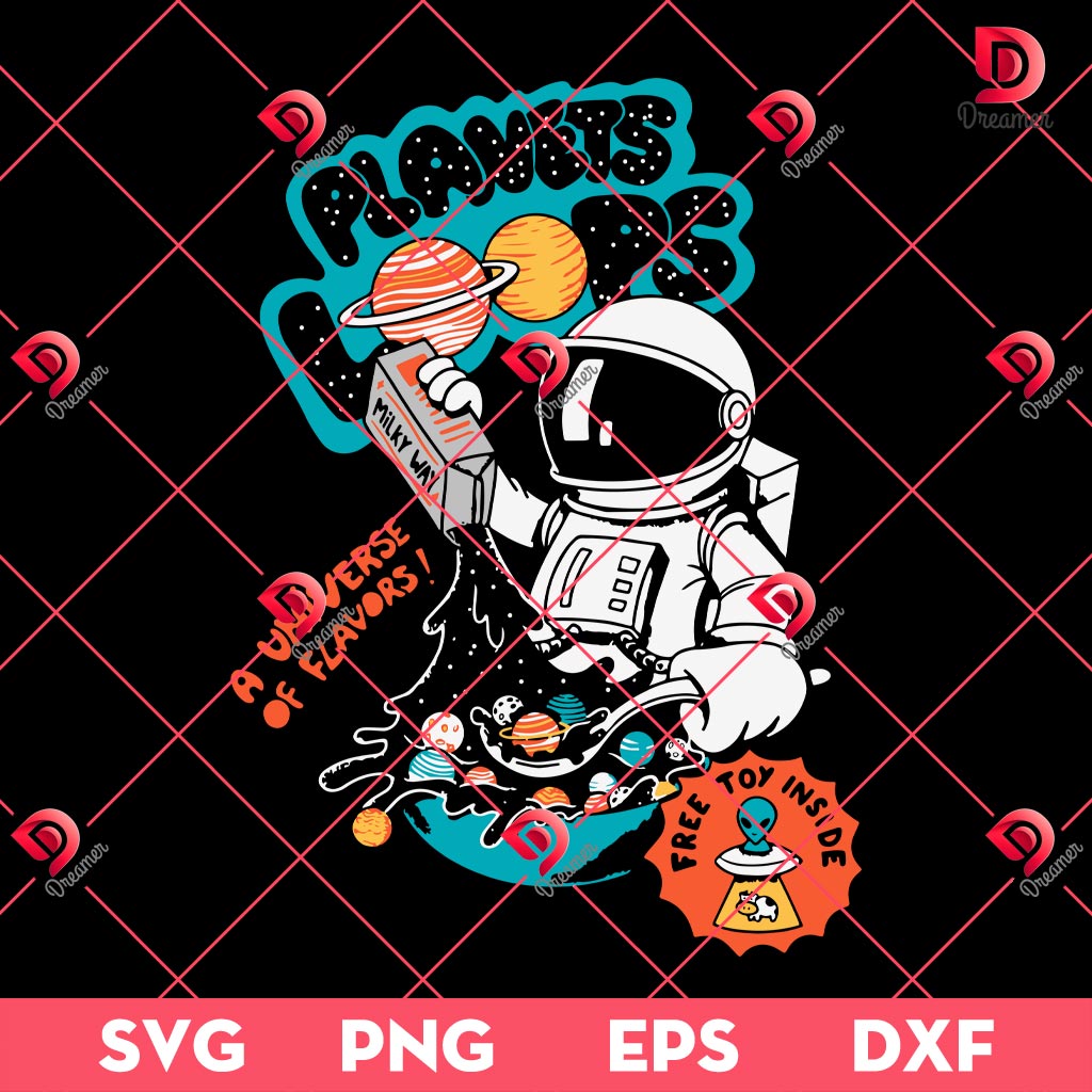 Planets Loops SVG PNG EPS DXF, Funny Astronaut SVG PNG