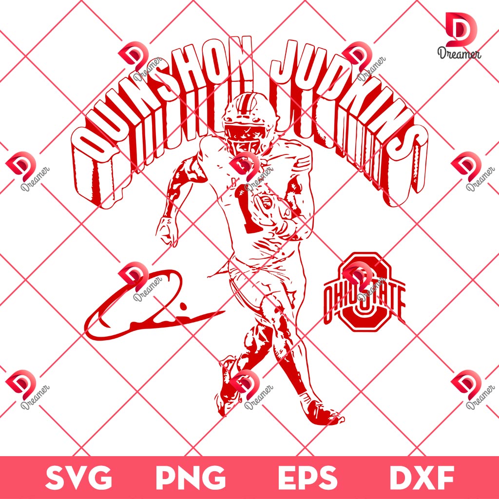 Retro Quinshon Judkins Buckeyes Signature SVG PNG, 2024 Ohio State Buckeyes Champs SVG PNG EPS DXF