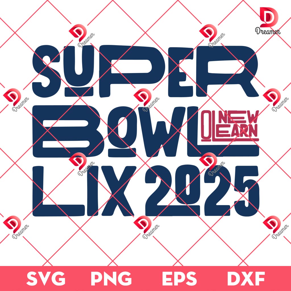 Retro Super Bowl Lix 2025 New Orleans SVG PNG, Super Bowl Lix 2025 EPS DXF SVG PNG