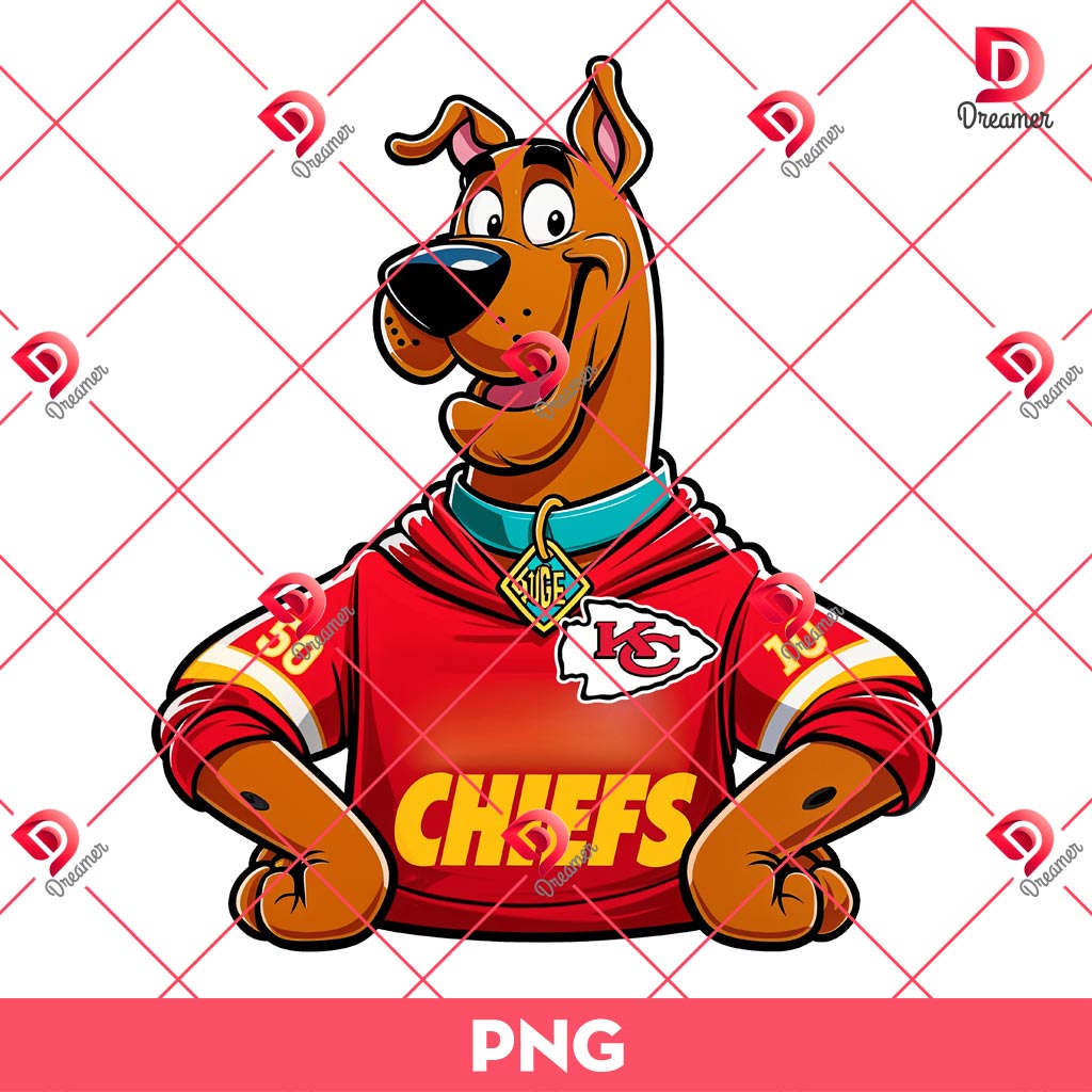 Scooby Doo Kansas City Chiefs Football PNG, Cartoon Scooby-Doo KC Chiefs NFL Sport PNG