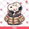 Snoopy Puffer Jacket PNG, Winter Cartoon Snoopy PNG, Winter Peanuts PNG