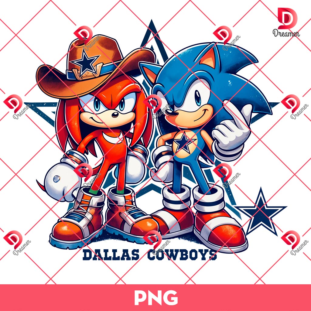 Sonic And Knuckles Dallas Cowboys PNG, NFL Cowboys Football Sonic And Knuckles PNG