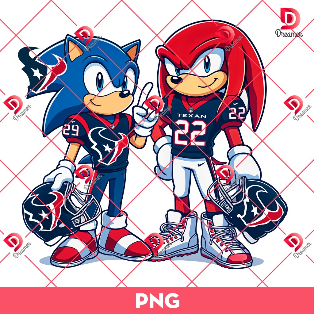 Sonic And Knuckles Houston Texans PNG, Sonic Knuckles NFL Football Texans PNG