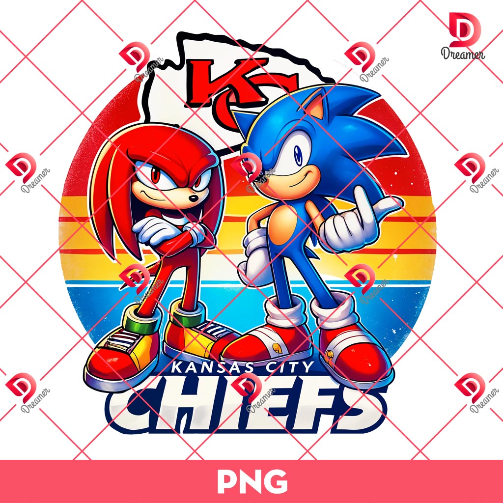 Sonic And Knuckles Kansas City Chiefs PNG, Sonic Knuckles NFL Football PNG