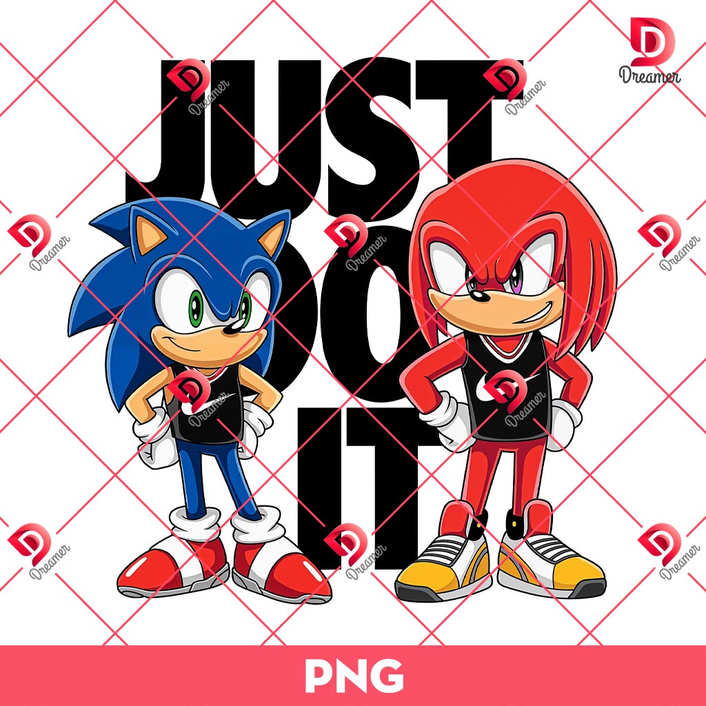 Sonic And Knuckles Nike Just Do It PNG, Sonic Nike PNG, Knuckles Nike PNG
