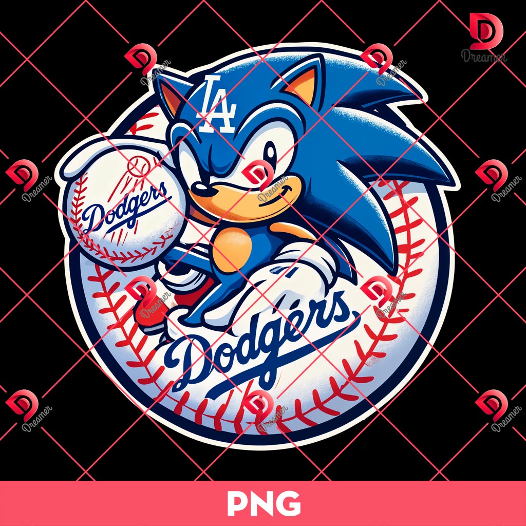 Sonic Dodgers Sport PNG, Sonic Baseball MLB Los Angeles Dodgers PNG