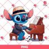 Stitch As A Piano Artist PNG, Stitch Working In The Arts PNG