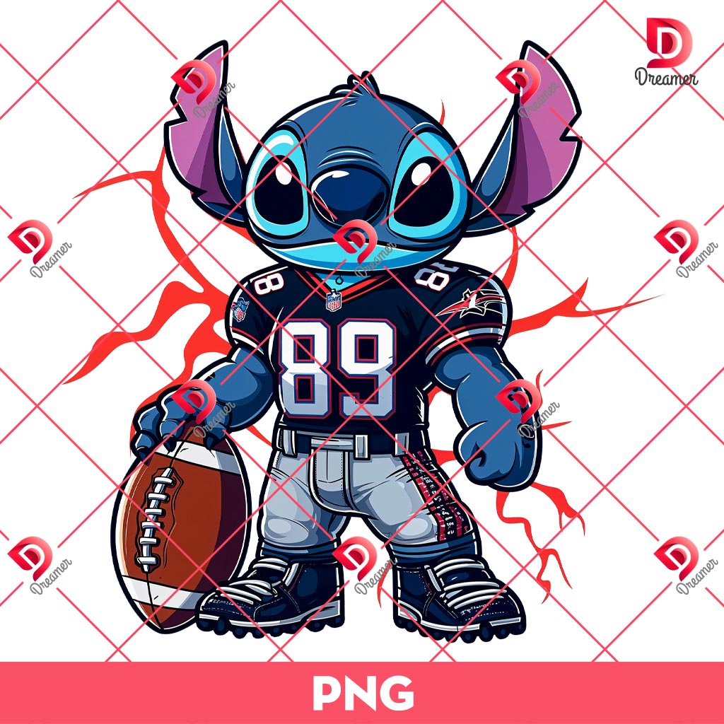 Stitch Football Player PNG, Disney Stitch Sport NFL PNG