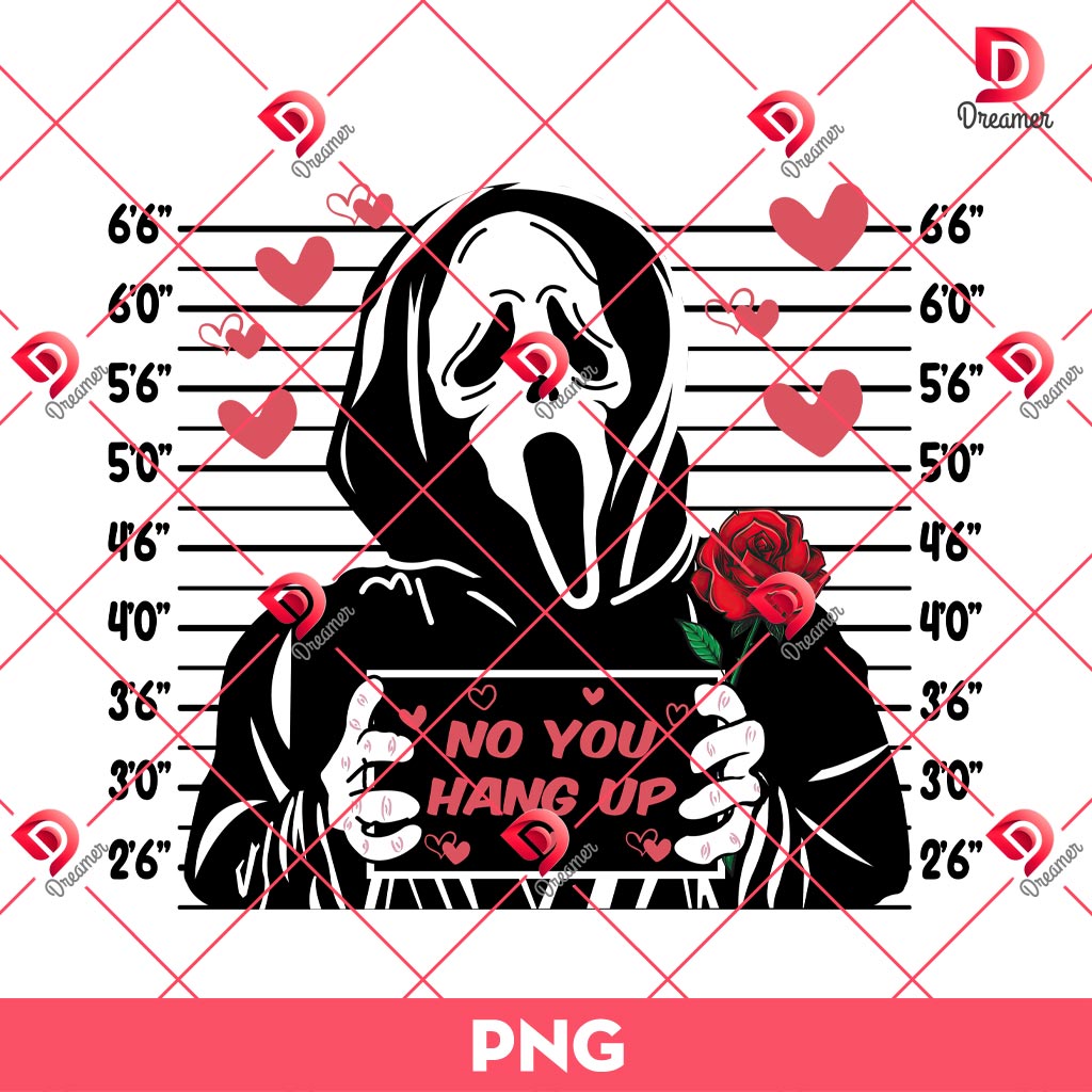 The Ghostface Scream Valentines Day PNG, No You Hang Up Valentine PNG, Horror Killers Valentines Day PNG