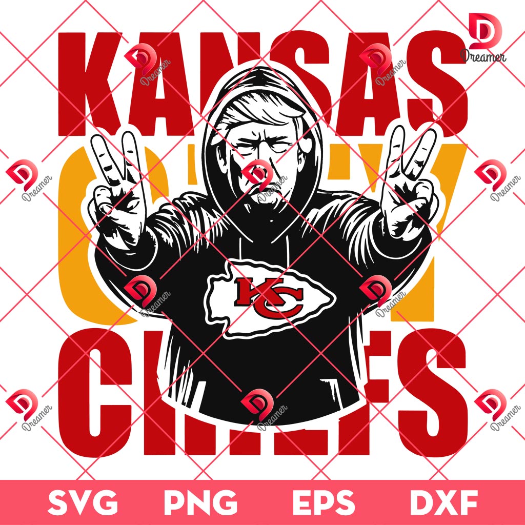 Trump Kansas City Chiefs Football SVG PNG, KC Chiefs NFL Donald Trump President SVG PNG