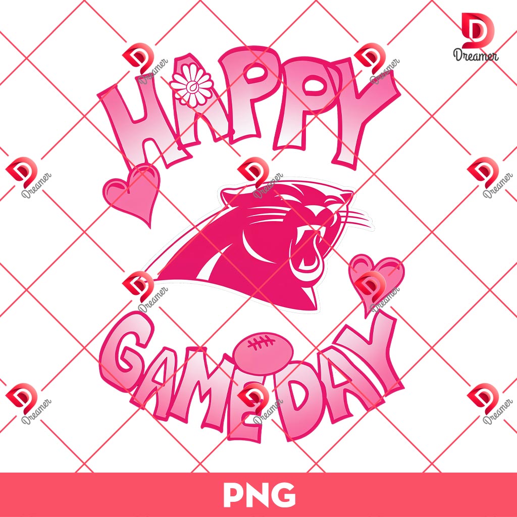 Valentines Day Carolina Panthers Happy Gameday PNG