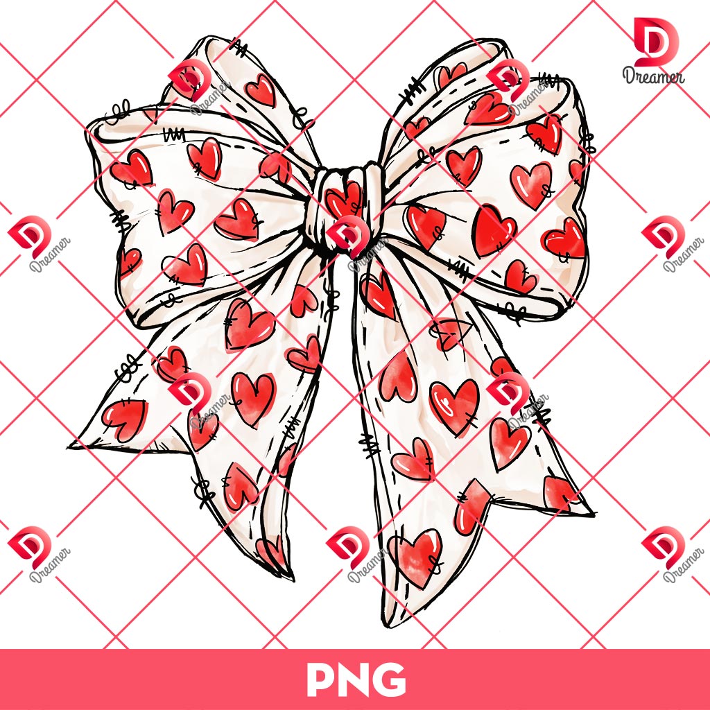 Valentines Day Coquette Bow PNG, Valentine Heart Bow PNG, Retro Pink Coquette Valentines Day PNG