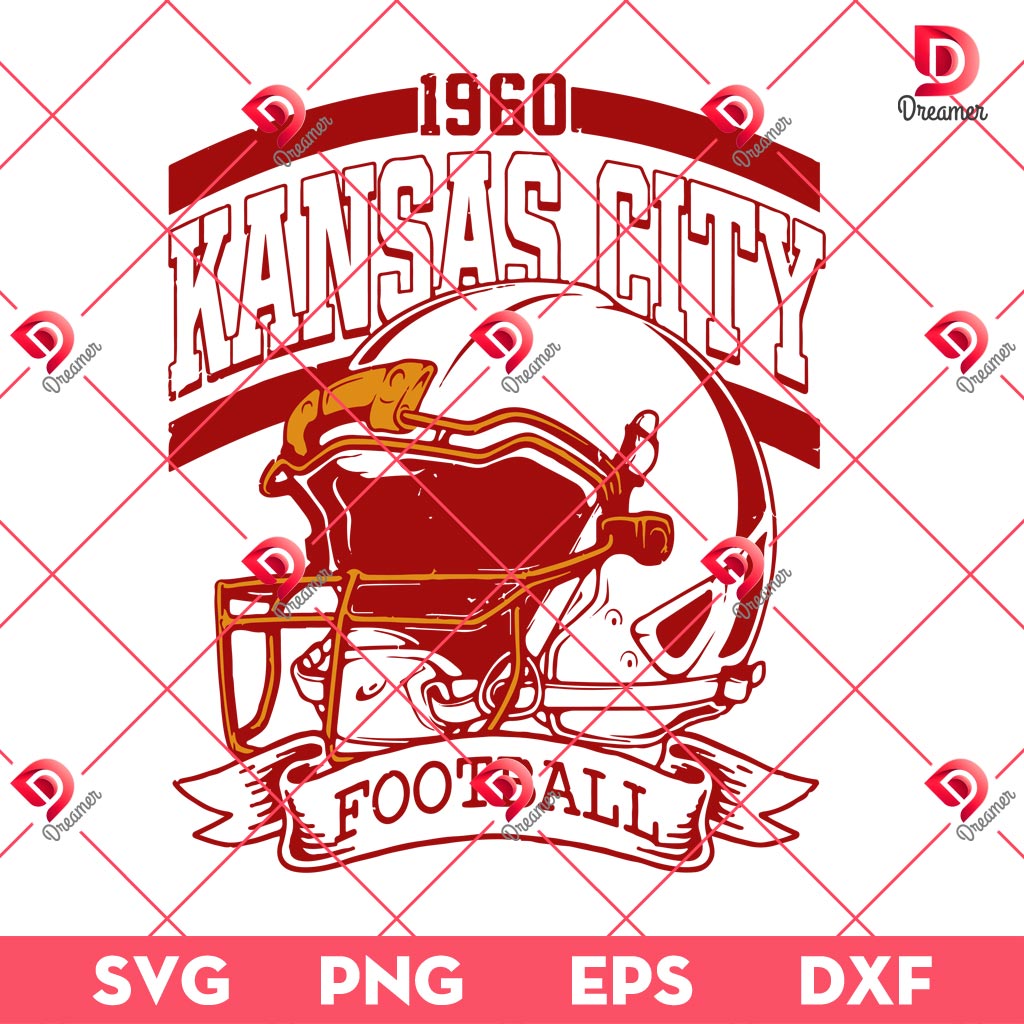 Vintage Kansas City Chiefs EST 1960 SVG PNG, Vintage 90s Style Kansas City Football SVG PNG