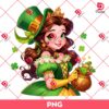 Belle Princess St Patricks Day PNG, Disney Princess Shamrock PNG, Beauty And The Beast St Patrick PNG