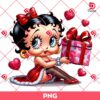 Betty Boop And Valentine Gift Box PNG, Happy Valentines Day Betty Boop PNG