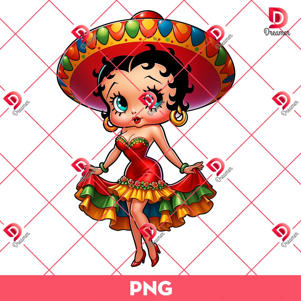 Betty Boop Cinco De Mayo PNG, Betty Boop Mexican PNG