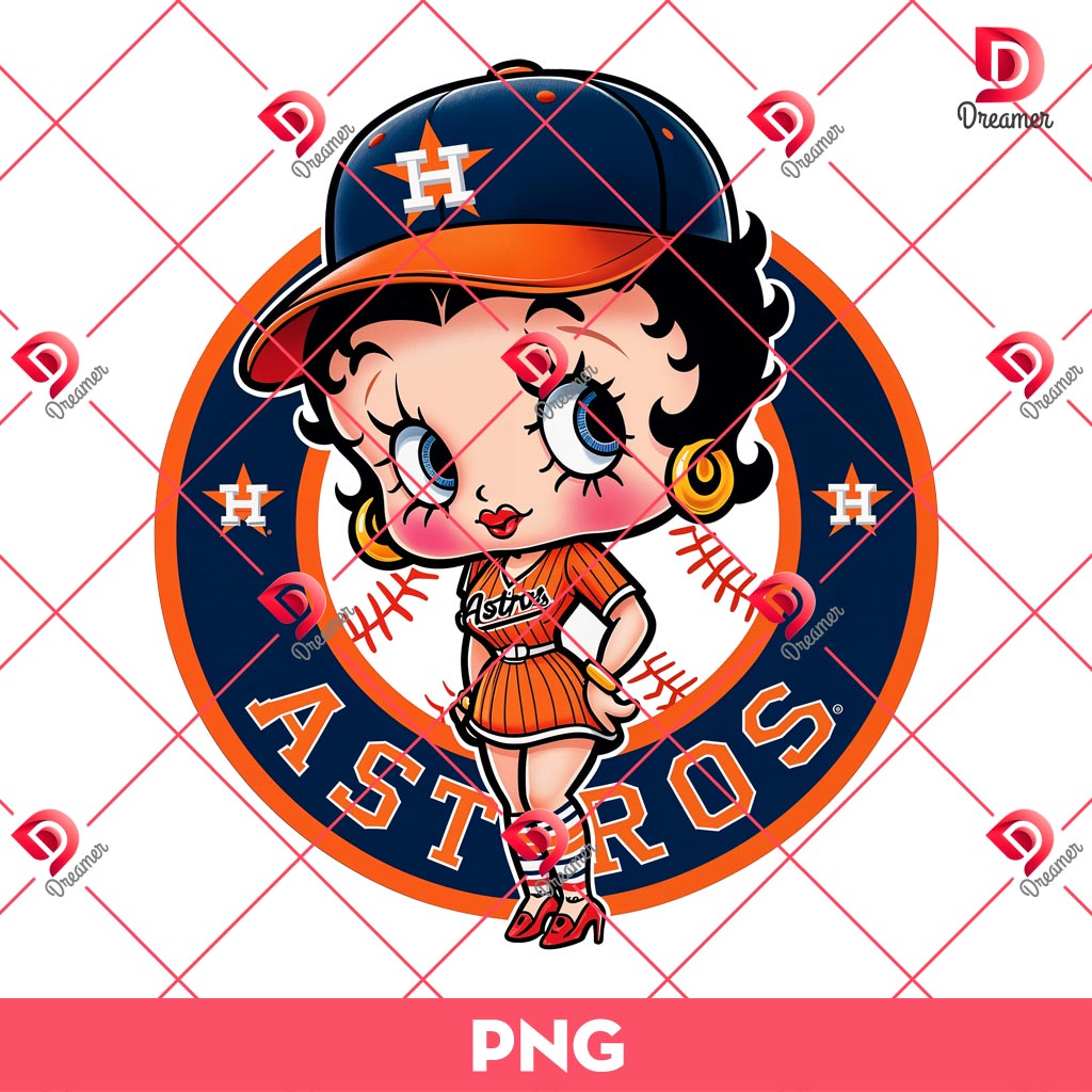 Betty Boop Houston Astros Baseball PNG, Betty Boop Astros MLB Sport PNG