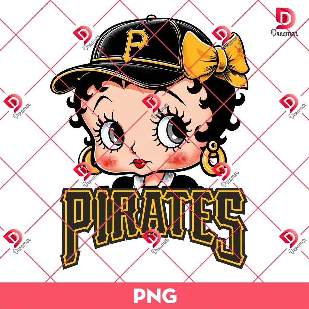 Betty Boop Pittsburgh Pirates Baseball PNG, MLB Sport Pittsburgh Pirates Betty Boop PNG