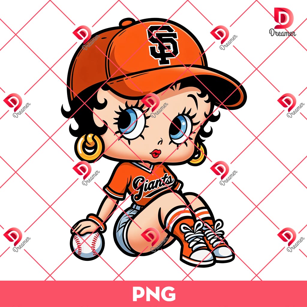 Betty Boop San Francisco Giants Baseball PNG, MLB Sport Betty Boop Giants PNG