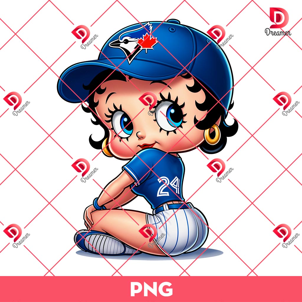 Betty Boop Toronto Blue Jays Baseball PNG, MLB Sport Betty Boop Blue Jays PNG