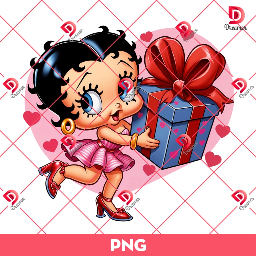 Betty Boop Valentine's Day PNG, Cute Cartoon Betty Boop Valentine PNG