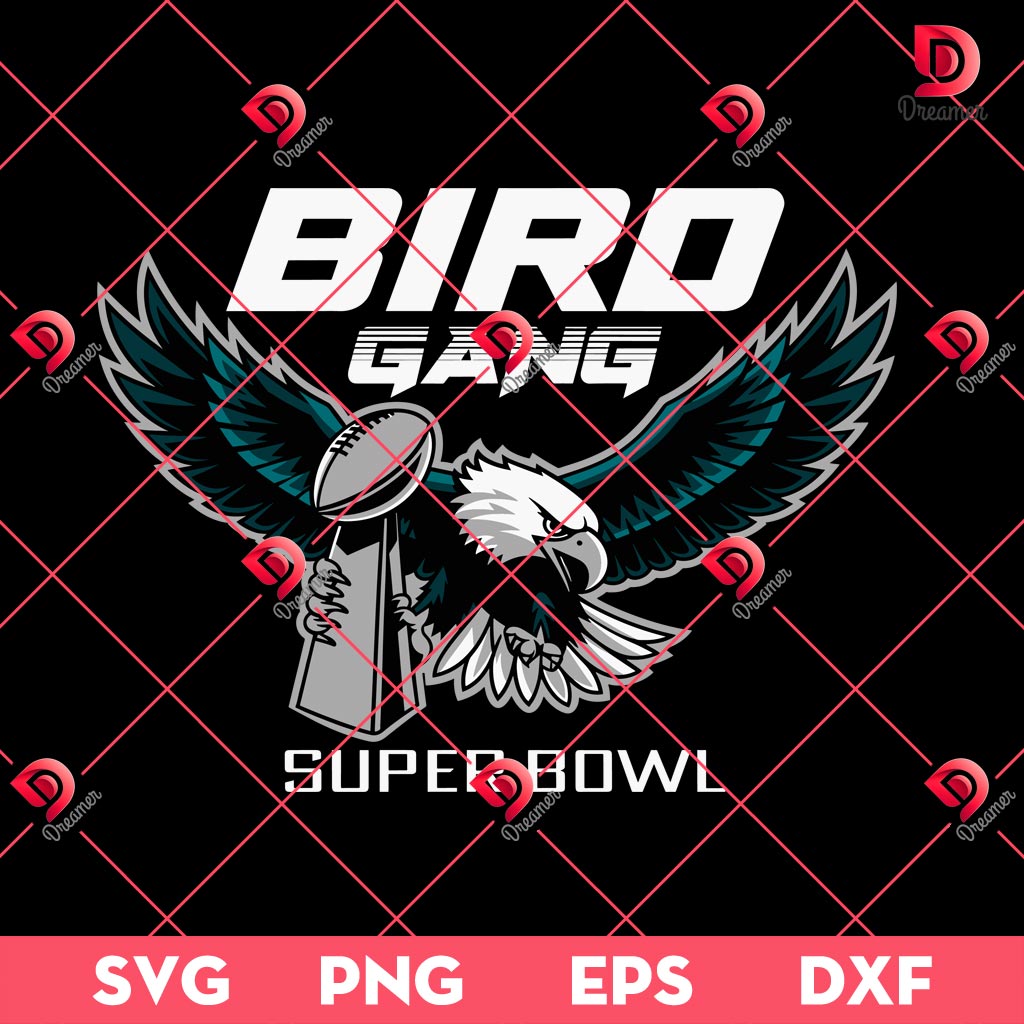 Bird Gang Philadelphia Eagles Super Bowl SVG PNG, Super Bowl LIX 2025 Eagles Champions PNG SVG