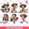 Bundle Betty Boop Mexico Soccer PNG, Betty Boop Wearing Mexican Soccer Player Outfit PNG