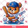 Care Bear LA Dodgers Baseball Player PNG, Cute Bear Cartoon Los Angeles Dodgers MLB PNG