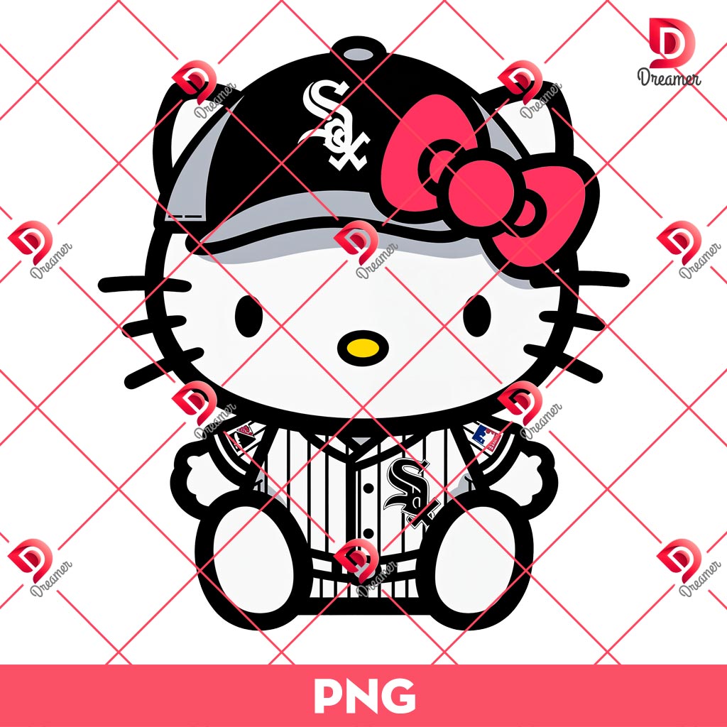 Chicago White Sox Hello Kitty Player PNG, Hello Kitty MLB Sport Baseball PNG