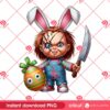 Chucky Easter Day PNG, Horror Character Chucky Easter Egg PNG, Chucky Bunny PNG