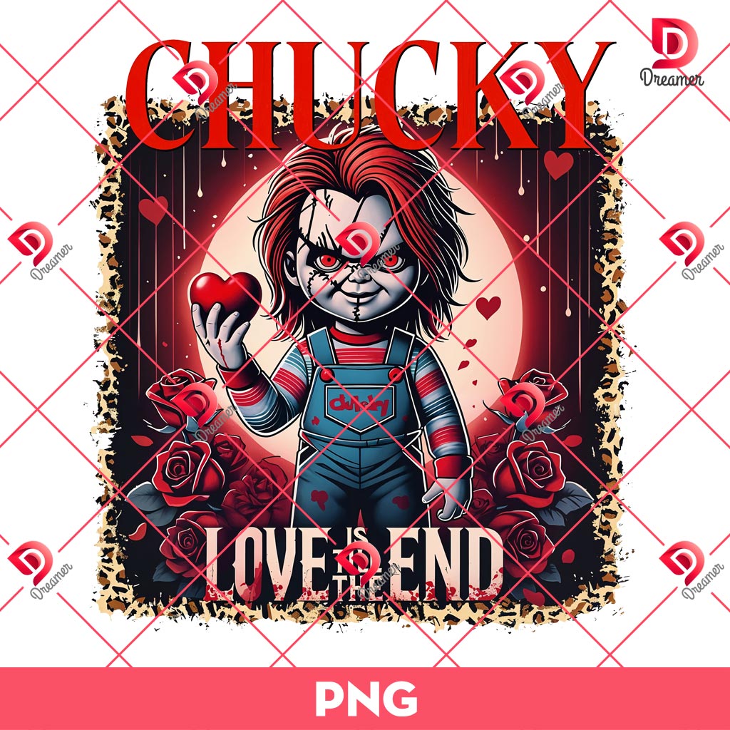 Chucky Love Is Till The End PNG, Chucky Valentine PNG, Horror Character Valentines Day PNG