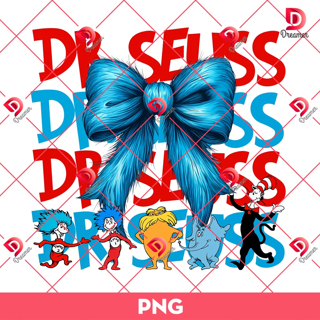 Coquette Dr Seuss Day PNG, Coquette Things Dr Seuss PNG, Blue Coquette Things PNG
