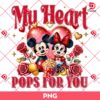 Disney Couple Mouse Valentine PNG, My Heart Pops For You Mickey Minnie PNG, Mickey And Minnie Valentines Day PNG
