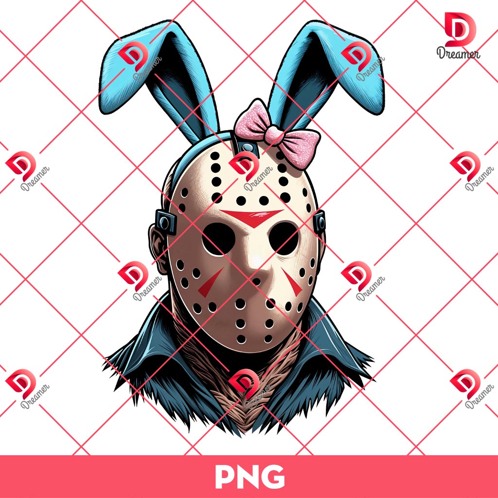 Easter Jason Voorhees PNG, Horror Killer Easter PNG, Horror Jason Voorhees Bunny Easter PNG