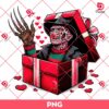 Freddy Krueger In A Valentines Gift Box PNG, Horror Character Valentines Day PNG, Horror Freddy Valentine PNG