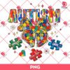 Glitter Colorful Autism Puzzle Coquette Bow PNG, Autism Love Understand Accept PNG