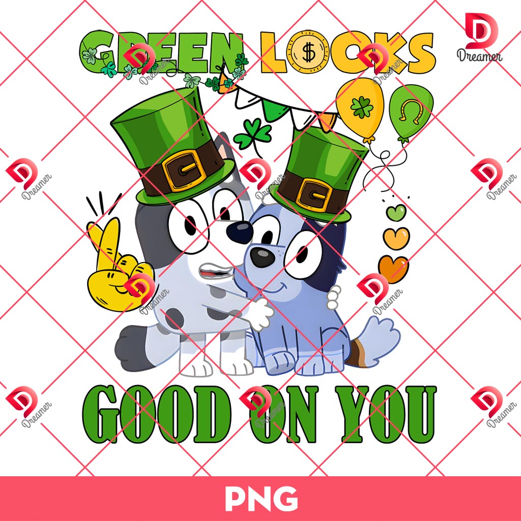 Green Looks Good On You PNG, Muffin St Patrick PNG, St Patricks Day Bluey Cartoon PNG