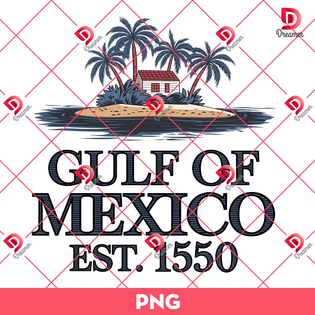 Gulf Of Mexico Est 1550 PNG Design, Mexico Gulf EST 1550 PNG